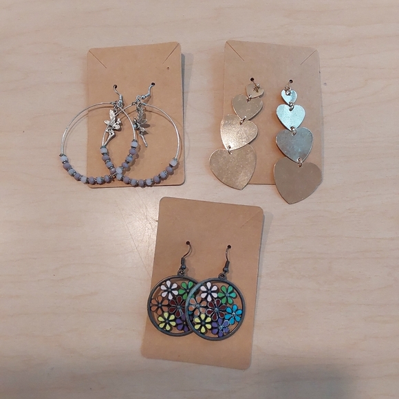 Jewelry - 3 Pairs Of Fun Multi-Color Earrings Set